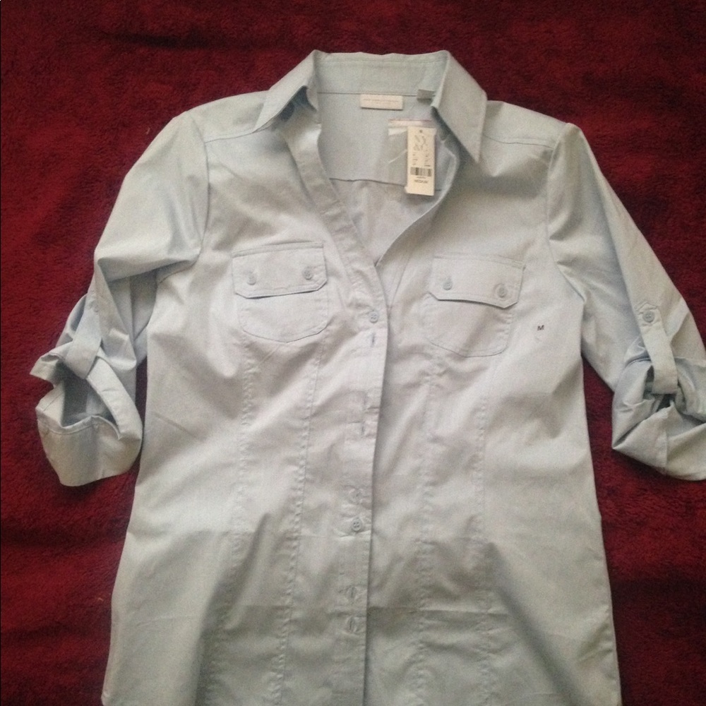 Blue New York & Company button down shirt